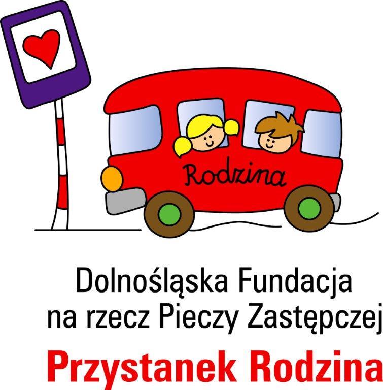 Logo Dolnośląskiej Fundacji na rzecz Pieczy Zastępczej „Przystanek Rodzina”