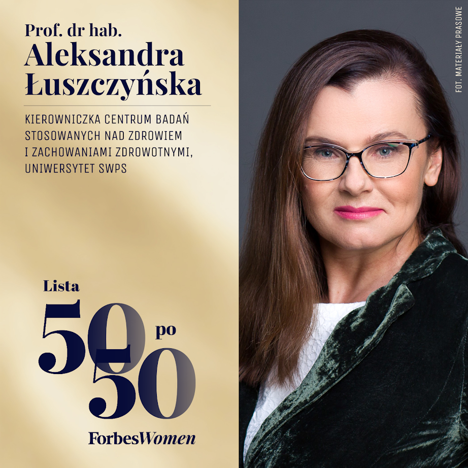 Profesor Aleksandra Łuszczyńska na liście „50 po 50” magazynu „Forbes Women” 