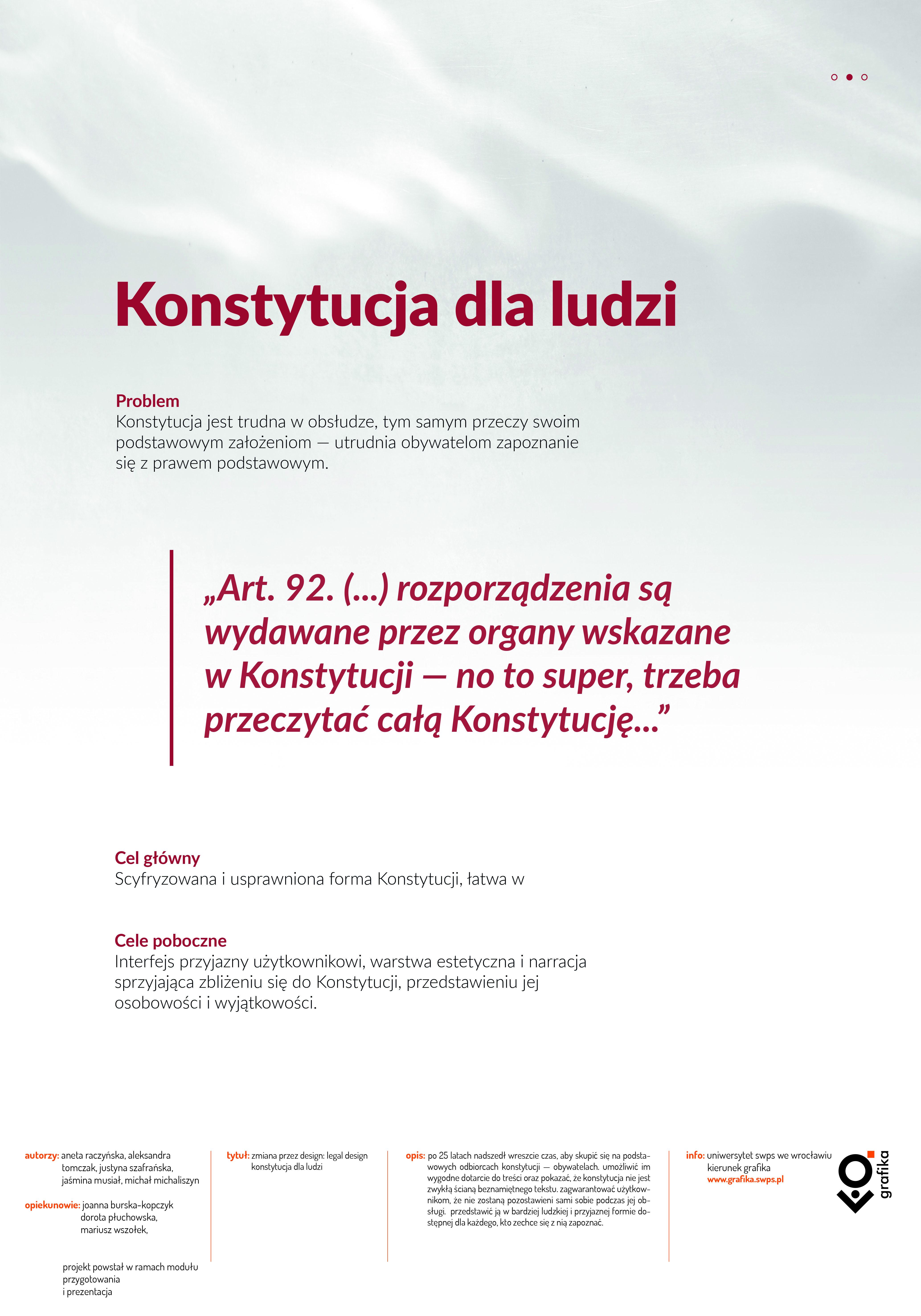 Wystawa z zakresu legal design – prace dotyczą Konstytucji RP