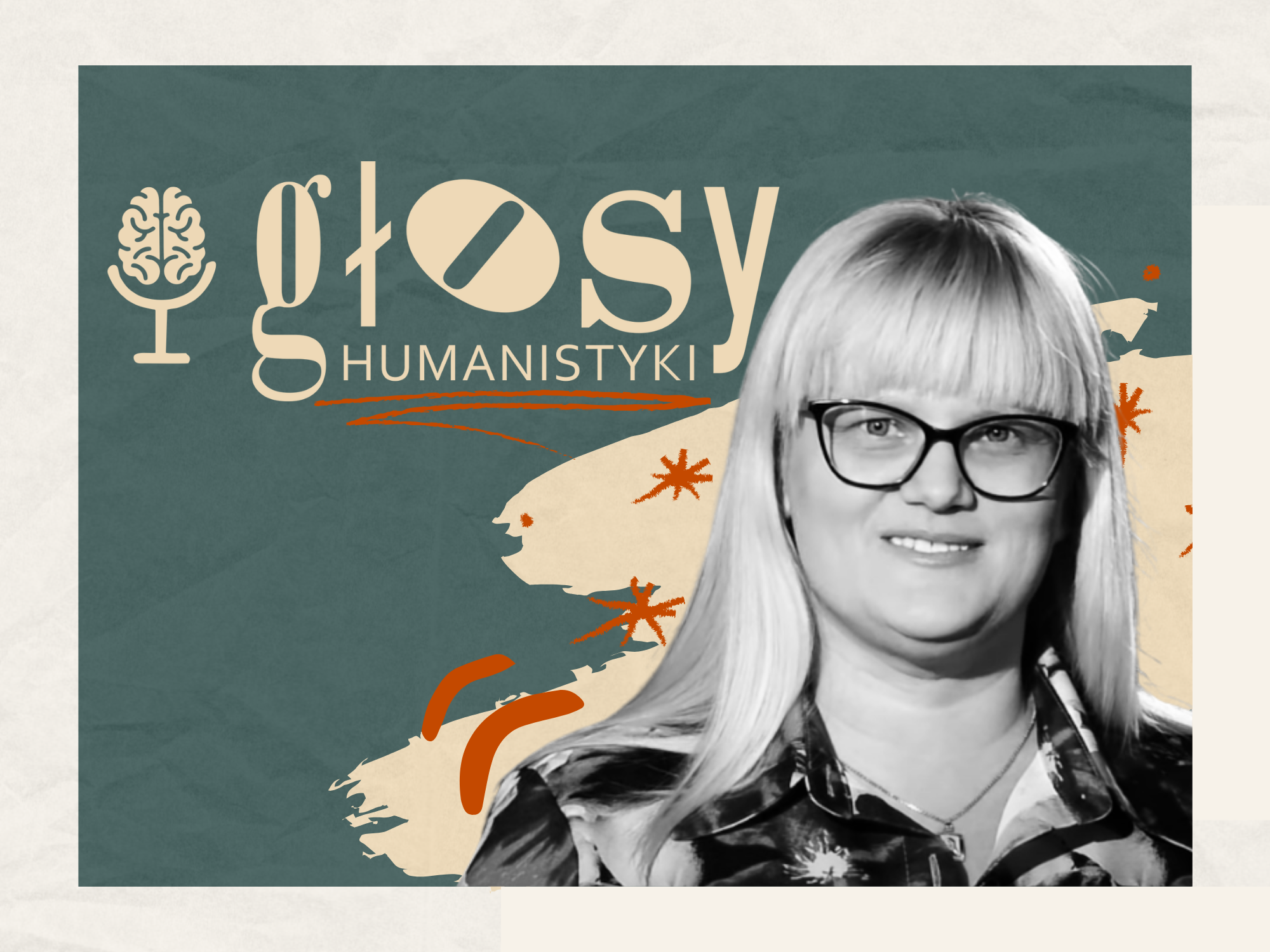 Lidia Fiejdasz-Buczek i logo „Głosów Humanistyki”
