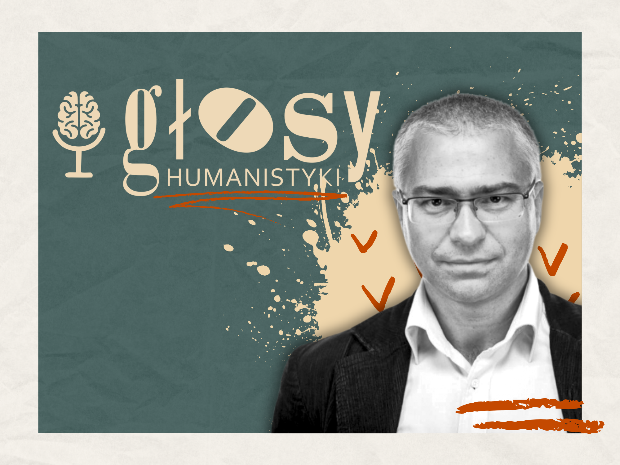 Marek Jeziński i logo „Głosów Humanistyki”