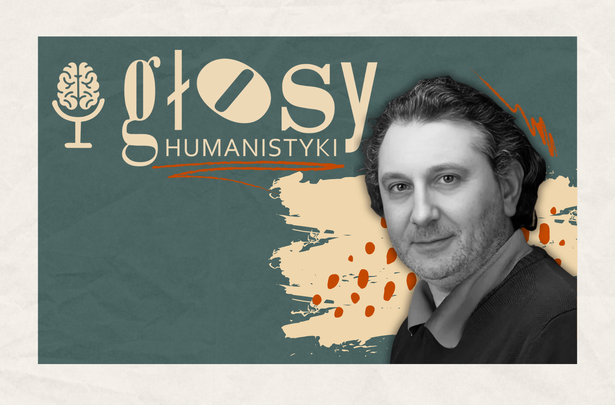 Mikołaj Cześnik i logo „Głosów Humanistyki”