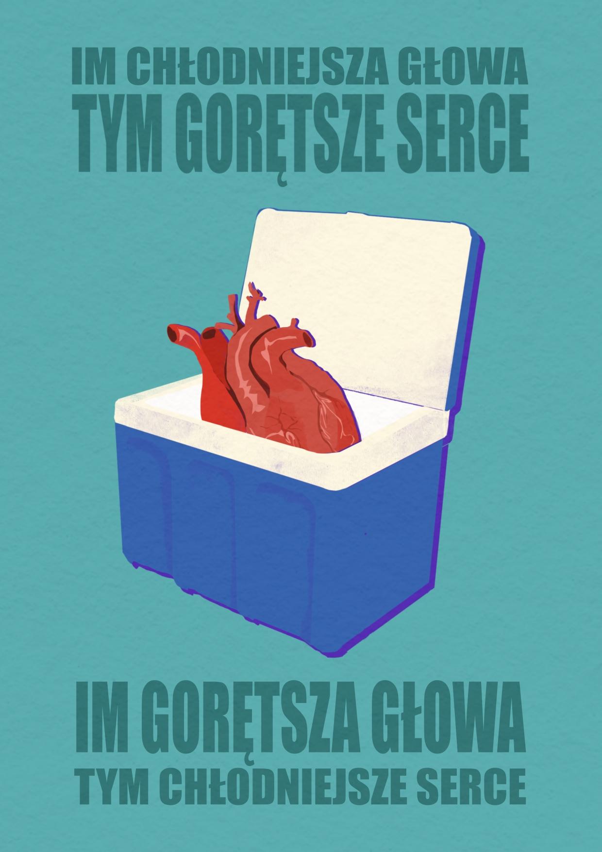 Plakat podpisany DEMOCRACY, na którym autorka zamiesciła flagi różnych krajów na donicach, z których wyrastaja kwiaty